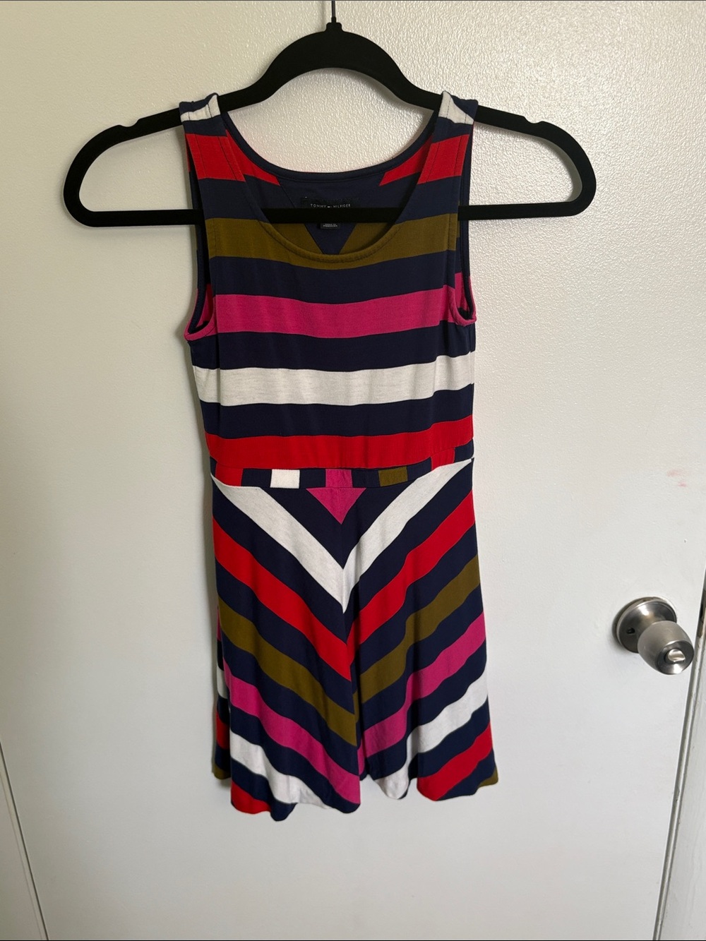 Tommy Hilfiger Navy Multicolor Striped Tank Dress